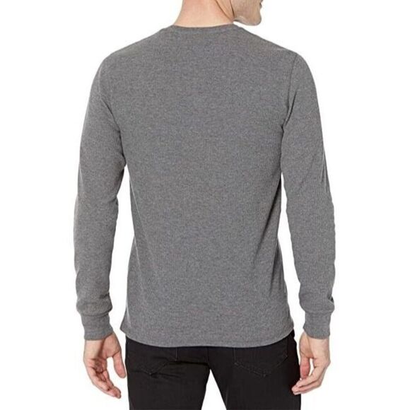 Polo Ralph Lauren PWLC2F Men's Sz M Charcoal Heather Waffle L/S Crew Shirt - Picture 9 of 9